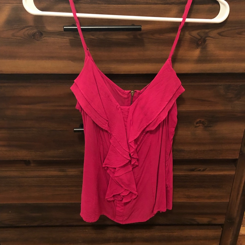 Hot Pink Ruffle Tank Top